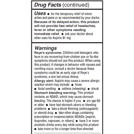 Cabinet Low Dose Aspirin, Enteric Coated Baby Aspirin 81mg, 365 Ct
