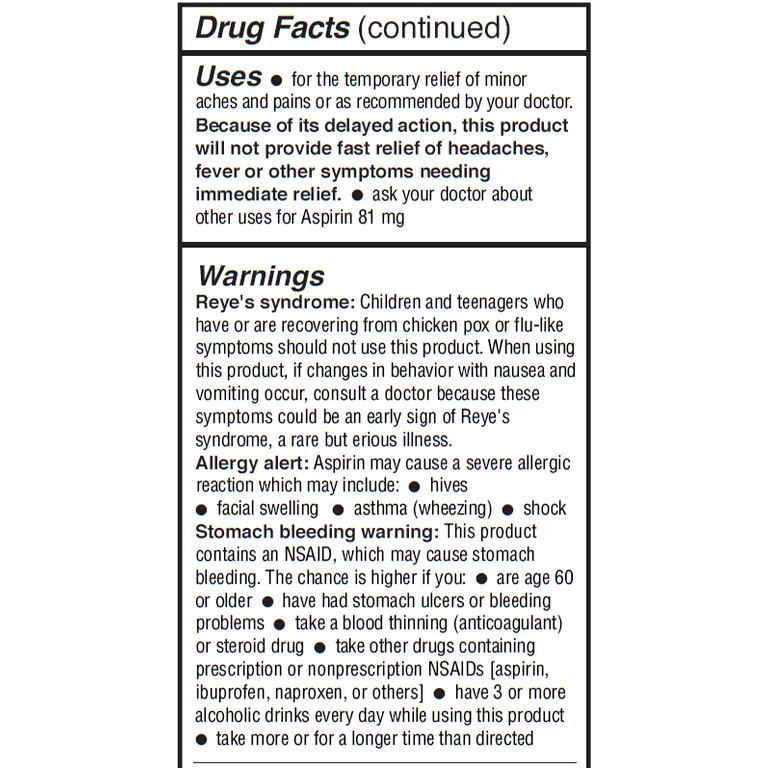 Aspirin 70 Mg