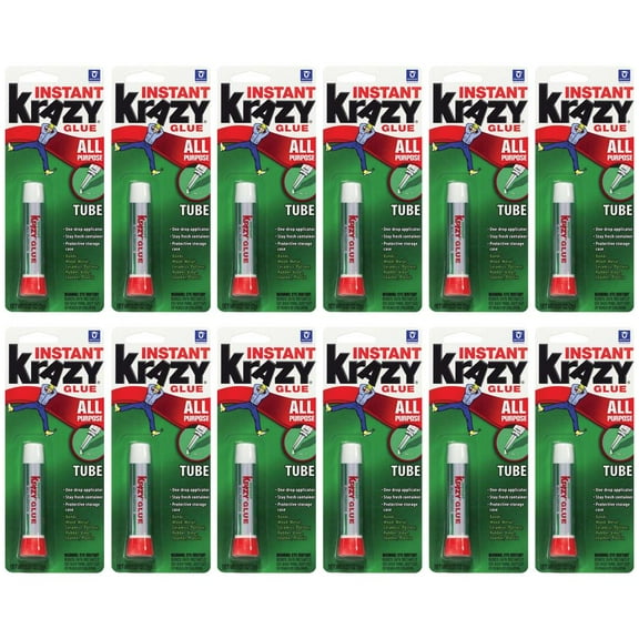 Pack of (12) Instant Krazy Glue All Purpose Tube 0.07-Ounce