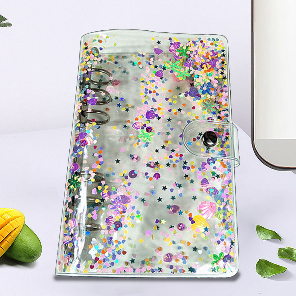 Binder Notebook Cover Planner Glitter Sequin Shiny School Office Stationery LB 