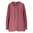 thumbnail image 3 of Timegard Oversized Hoodies for Women Fall Ribbed V Neck Button Long Sleeve Pullover Loose Comfy Tops, 3 of 6