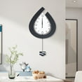 thumbnail image 2 of Loyalheartdy Black Wall Clock Teardrop Shaped Silent Non Ticking Quality Quartz Battery Operated Easy to Read, 2 of 12