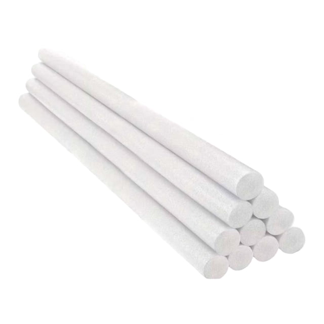FashionCha 10 Pieces Foam Cylinder Polystyrene Craft Rods DIY Tubes Sponge Sticks Arts Projects Smooth Surface Suitable for Weddings Valentine's Day Festive Occa White