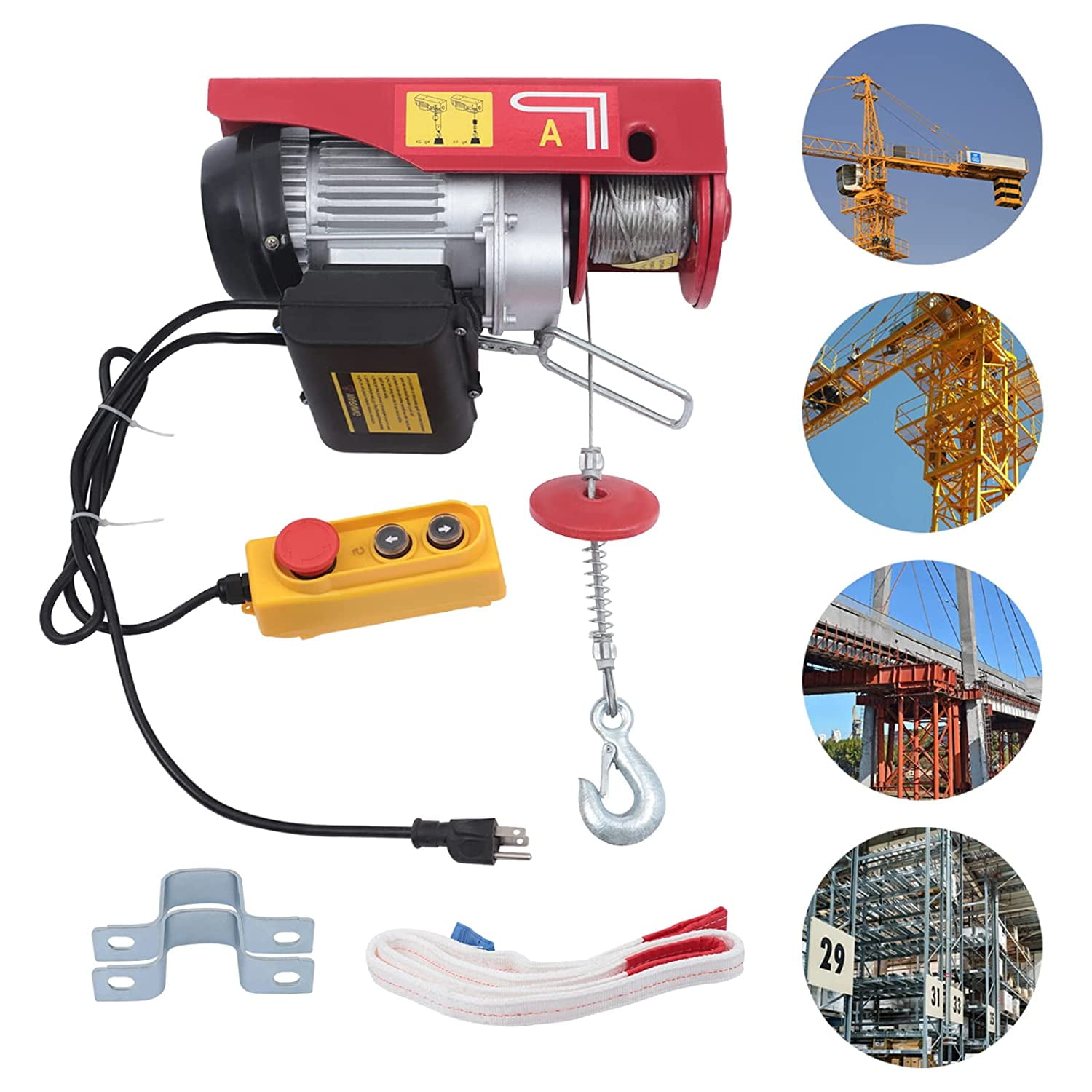 Miumaeov 1100 Lbs Electric Hoist Winch Lifting Engine Crane Ceiling