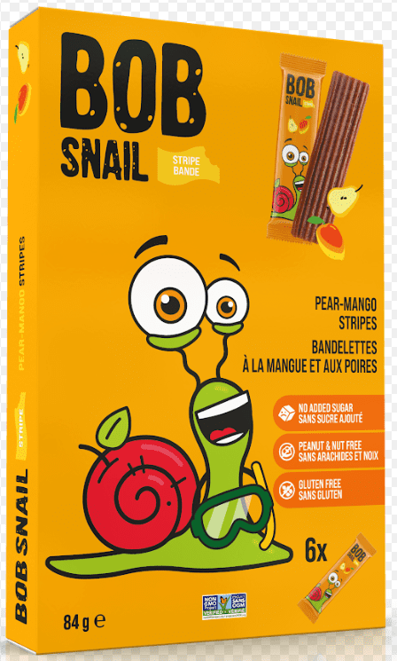Bob Snail, Gluten-Free, Pear Mango Fruit Strips, 84g