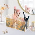 thumbnail image 5 of Cat Sunflowers Clouds Leaves Pencil Pen Cosmetic Holder Cup Makeup Brush Holder Desk Accessories Holder Acrylic Organizer for Office School Home, 5 of 7