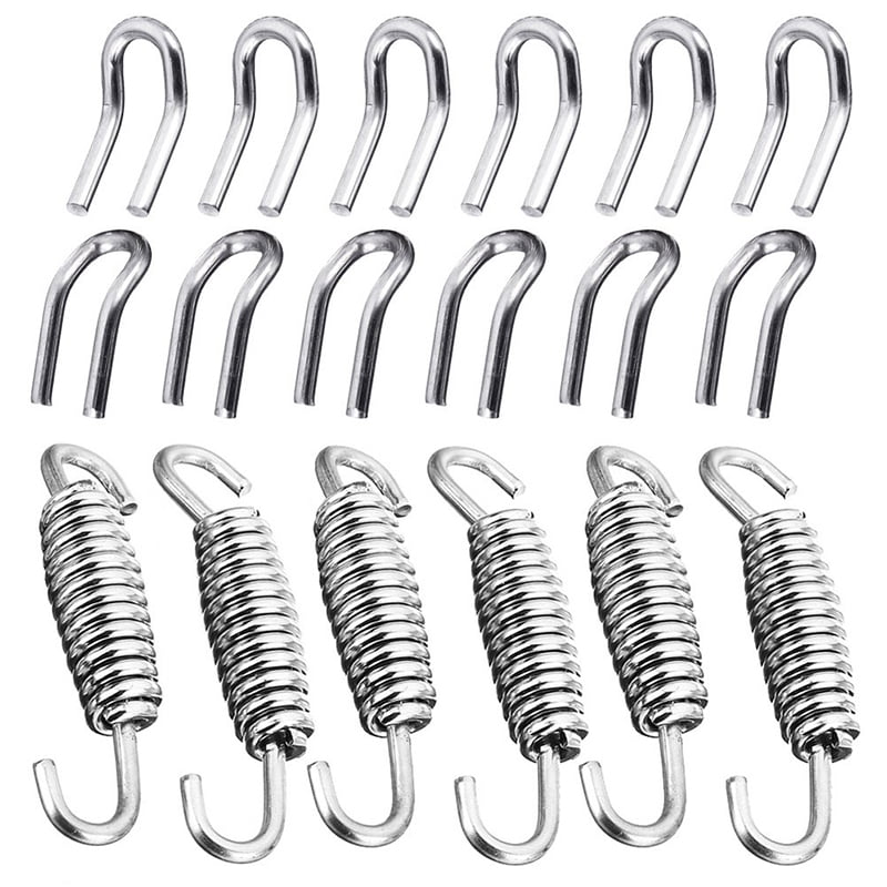 Motorcycle Scooter 65mm Exhaust Pipe Muffler Stainless Coil Spring Hooks 
