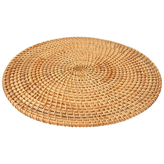 Handwoven Rattan Placemats,Round Wicker Table Mats, Natural Woven Placemats for Dinner Table,Heat Mats