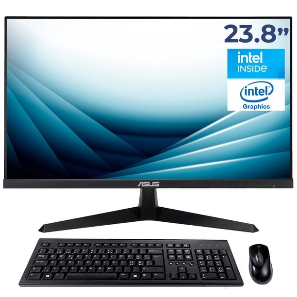 Computadora Escritorio Mini PC ASUS Intel N150 8GB DDR5 SSD 256GB Monitor 24 1ms 120Hz Teclado Mouse W11H-T WiFi BT 5.0 CN14EE-MTMI1508256 Estudio, oficina y multitarea