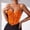 Orange, variant on Women's Tanks Listing Elegant Lace Trim Fishbone Design Slim Vest for Everyday Wear and Layering White XS