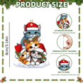 thumbnail image 3 of Cute Animal Christmas Tree Ornaments, Flat Acrylic Hanging Pendants with Santa Hat and Gift Box, Festive Winter Holiday Decor, Funny Hanging Charms, Xmas Decoration Gift for Family and Animal Lovers, 3 of 5