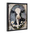 thumbnail image 3 of Stupell Industries Distressed Cow Portrait Black Framed Floater Canvas Wall Art design by Petal Prints Design, 31 x 25, 3 of 9