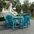 thumbnail image 2 of Wildridge Heritage 7-Piece 60" Pub Counter Set, Aruba Blue - Outdoor Weather Resistant Recycled Plastic Furniture for Patio, 2 of 7