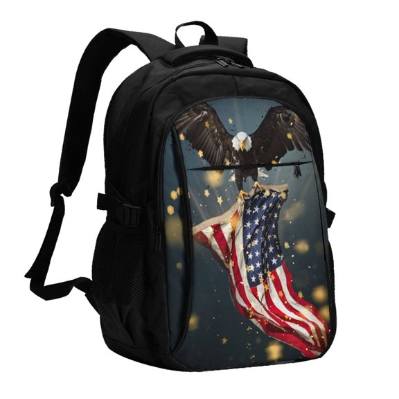 Defioc North American Bald Eagle1 for Travel Backpack for Women,15.6 inch Laptop Backpack Carry On Backpack Personal Item Travel Bag Daypack for School Weekender Business Trip