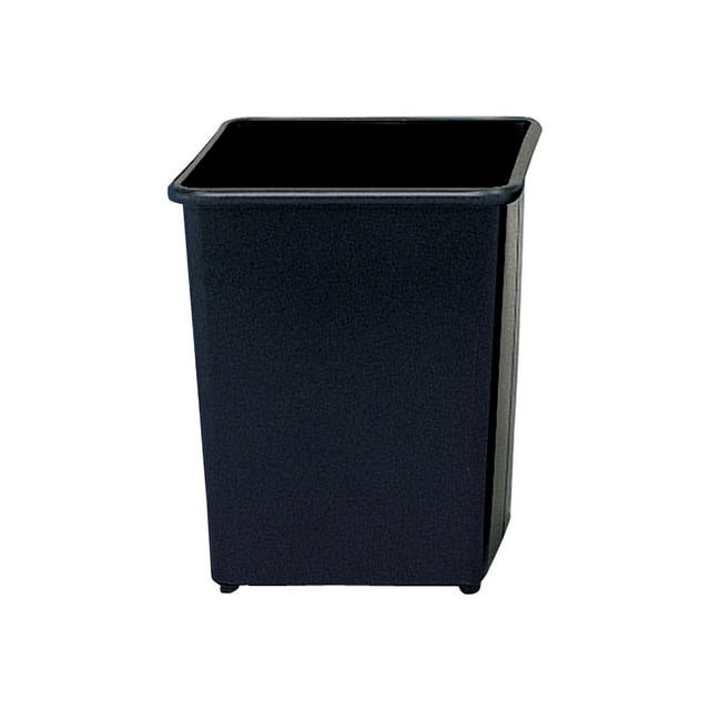 Safco - Corbeille à Papier - Carrée - 8 gal - Acier Enduit de Poudre - Noir - Lot de 3