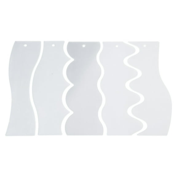 BYNNIX 5Pcs Waved Sewing Rulers Clear Acrylic Quilting Templates For Sewing Machine Quilting And Patchwork Craft