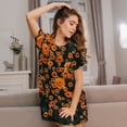 thumbnail image 3 of Pofeuu Daisies Print Women's Loose Fit Short Sleeve Nightgown, Comfortable Sleep Dress for Women, Casual Lounge Sleepwear, Soft Cotton Sleep Dress, 3 of 6