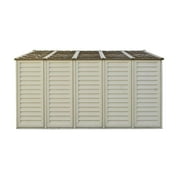 DuraMax 10.5ft x 13ft Woodbridge Plus Plastic Vinyl Outdoor Shed w/ Foundation Kit & Window