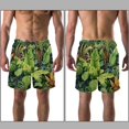 thumbnail image 3 of luoweisi Men's Beach Shorts Quick Dry Swim Trunks with Mesh Lining Tropical Plants M, 3 of 5