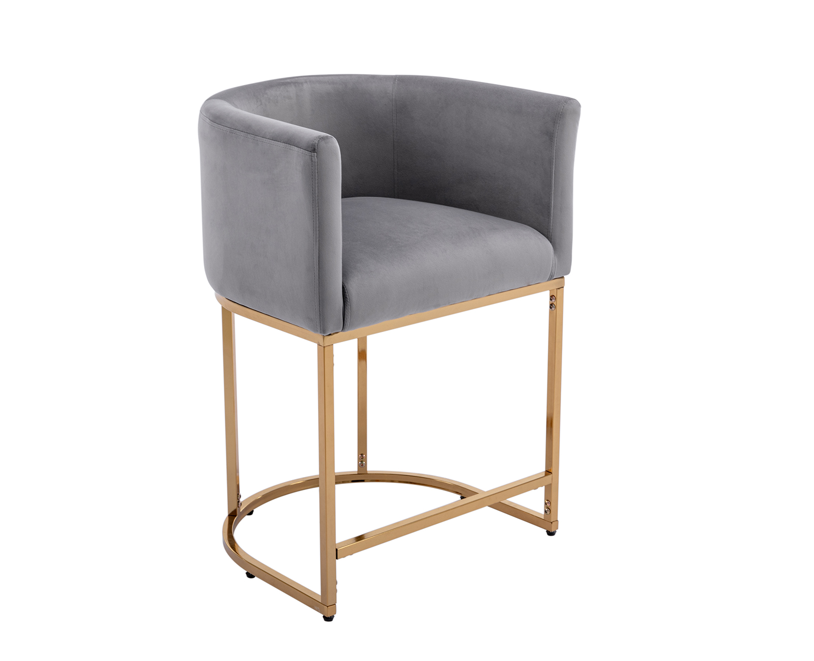 Guyou 24" Modern Velvet Counter Height Bar Stool, Upholstered Bucket