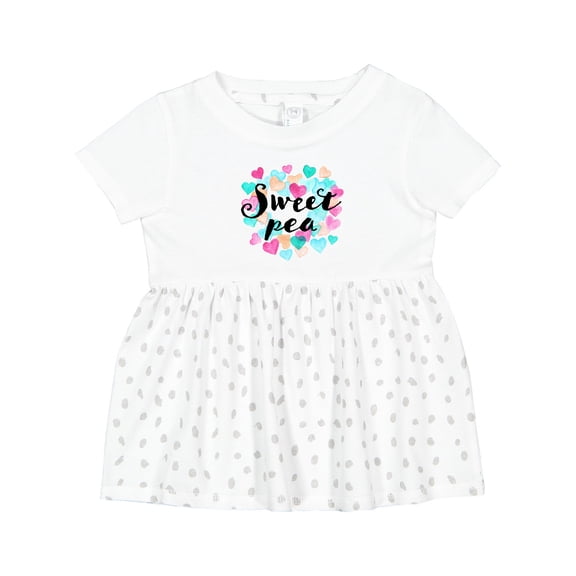 Inktastic Sweet Pea Hearts Girls Baby Dress