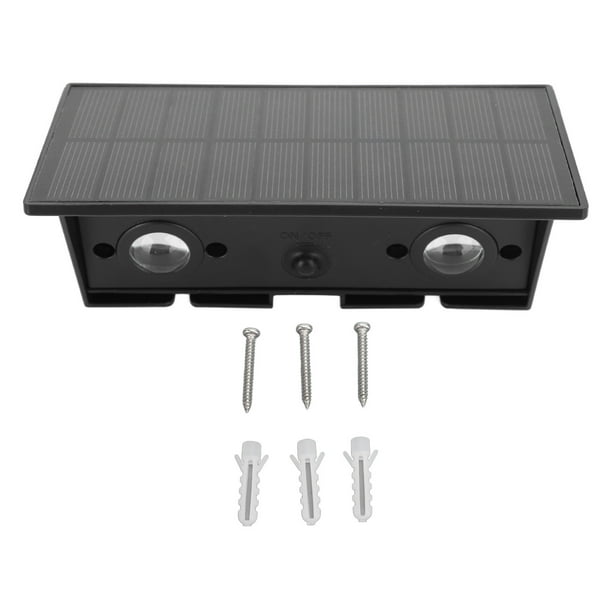 Luces solares de pared con 4 LED de luz cálida, 1500 mAh, IP54, control de luz inteligente, lámpara con sensor de luz solar para exteriores, para patio