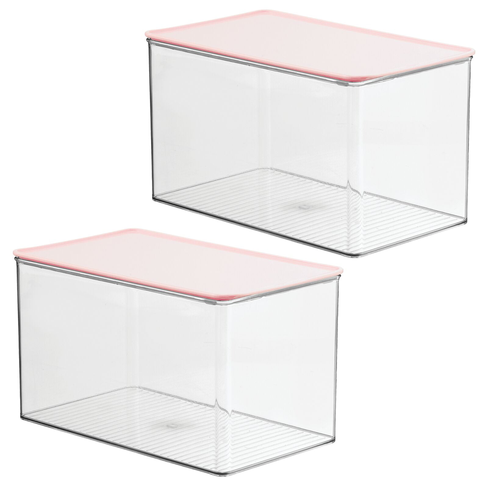 mDesign Plastic Stackable Closet Storage Bin Box with Lid, 2 Pack
