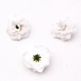 thumbnail image 2 of Simulación de cabeza de flor de terciopelo de 4,8 cm, fabricación de bricolaje de flores falsas, arreglos navideños, decoración navideña (blanco + rojo), 2 of 5