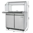 thumbnail image 4 of 36 in. Commercial Refrigerated Prep Station with Sneeze Guard and Buffet Slide, 6 Pans with Covers and Two Adjustable Shelves in Stainless-Steel, ETL Listed (KM-RBT-36CSFG), 4 of 9