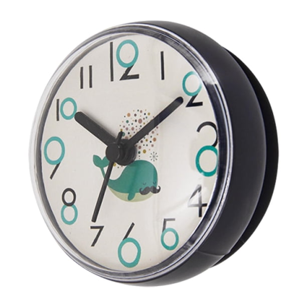 Reloj de ducha de baño redondo, decoración, fácil lectura, resistente al agua, para cocina. gris