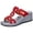 Red, variant on Rokment Metallic Silver Platform Wedge Slides Dress Sandals for Women Ladies 2026 Summer Trendy Graphic Leather Square Toe Chunky High Heels Casual Slippers Black Size 6