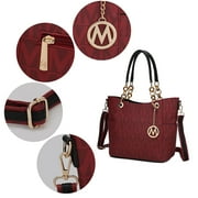 MKF Collection Kissaten Shoulder Bag for Women, Vegan Leather Handbag Purse Top-Handle Crossbody Bag Tote Bag by Mia K
