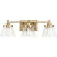 thumbnail image 5 of Hinton Collection Three-Light Vintage Brass Clear Seeded Glass Farmhouse Bath Vanity Light, 5 of 8