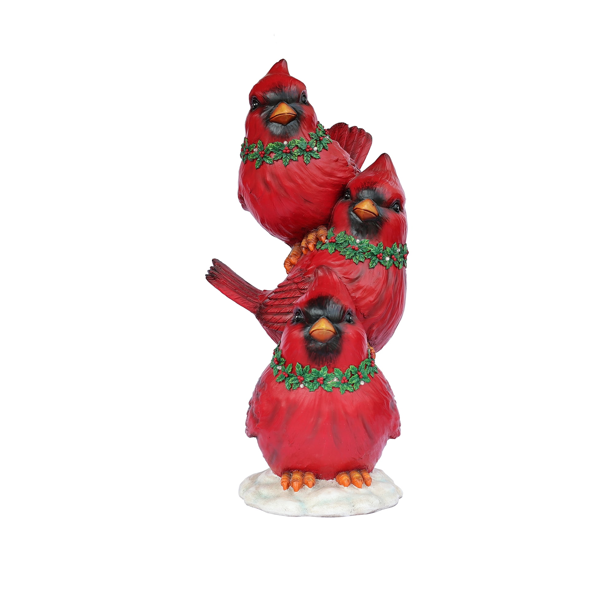 Hi-Line Gift Ltd 85187-E Stacking Cardinals Christmas Decor with LED Lights Battery Operated Indoor Use Only