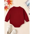 thumbnail image 3 of Suealasg Baby Girls Boys Christmas One Piece Romper Infant Girls Boys Long Sleeve Crewneck Letter Print Onesie Bodysuits 6M 12M 18M 24M Toddler Casual Fall One Piece Clothes, 3 of 9