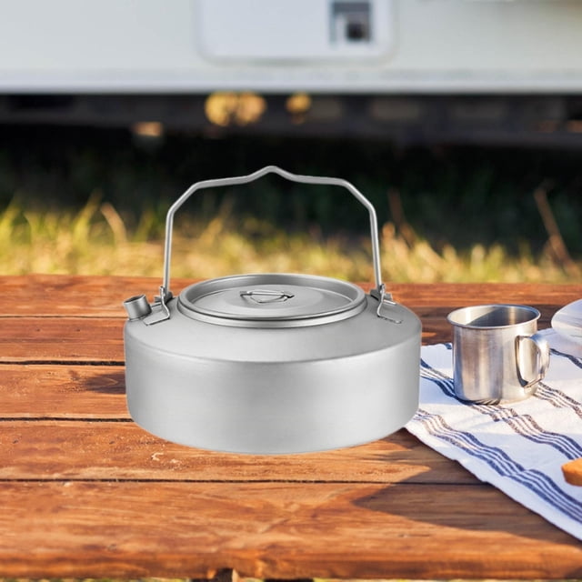 Titanium Kettle Camping Hervillo Ligera Ligera para hervir agua de agua Hervidor de agua Té de té para viajar al aire libre pesca al aire libre 1000 ml