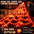thumbnail image 5 of Scidweet Halloween Decorations Outdoor, 500 LED Halloween Spider Web Lights for Garden Yard Porch Home Decor, Orange, 5 of 8
