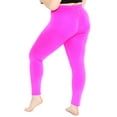 thumbnail image 3 of Stretch Is Comfort Women's Oh so Soft PS Leggings Neon Hot Pink 4X, 3 of 6