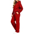 thumbnail image 6 of successthop Sweatsuits Women 2 Piece Outfit Matching Workout Lounge Sets Long Sleeve Hoodie Pocketed Sweatpant, 6 of 6