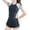 Light Green, variant on REDARER Girls Rash Guard Swim Set – Color-Block Short-Sleeve Top & Ruffled Shorts, Stylish Design for Beach Pool Kids Bathing Suits,9-11 Years