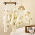 thumbnail image 2 of CAUYDY Toddler Girls Pajamas Baby Clothing Cute Long Sleeve Tee Shirt Pants 2 Piece Set Newborn Girl Sleepers Infant Outfits Fall Winter 12M 18M 24M Sizes 12-18 Months,Light Yellow, 2 of 6