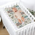 thumbnail image 4 of Watercolor Safari Animals Train Baby Changing Pad Covers for Boy Girl 32''x 16'' Giraffe Leopard Zebra Hippo Monkey Flamingo Fitted Changing Pad Sheets Nursery Baby Diaper Changing Table Mats, 4 of 6