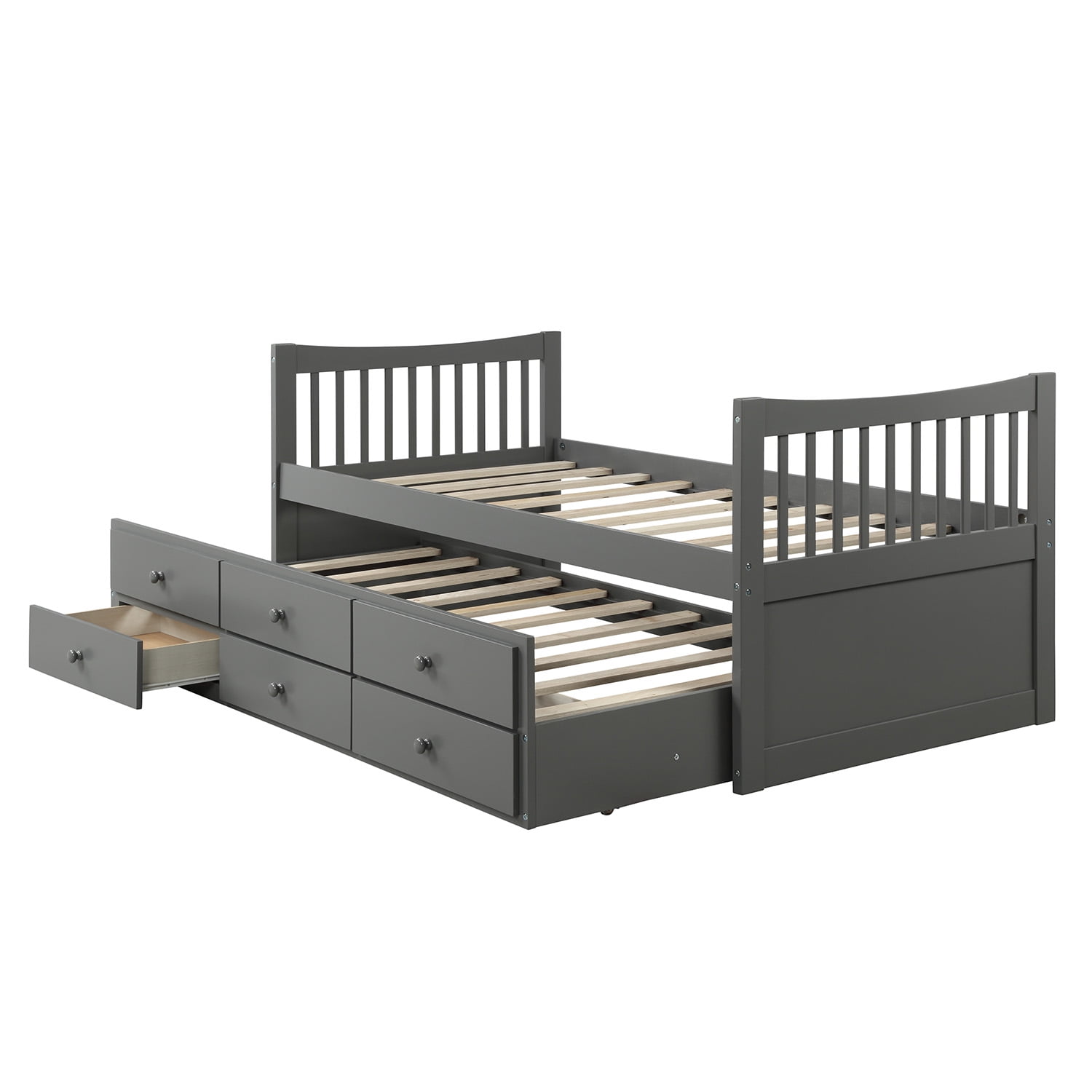 Daybed Twin Bed Frame, Heavy Duty Twin Size Frame with 3 Large Storage