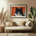 thumbnail image 3 of A little grumpy cat - Photography Cat Animal Portrait Humor Black and White Moody Black Framed Wall Art Print 24 x 36 inches, 3 of 4