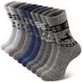 thumbnail image 2 of 5 Pairs Wool Socks for men,Warm Winter Boot Socks for Hiking Walking,Thick Thermal Gifts Socks, 2 of 7