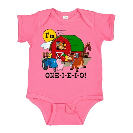 

Inktastic ONE-I-E-I-O Boys or Girls Baby Bodysuit