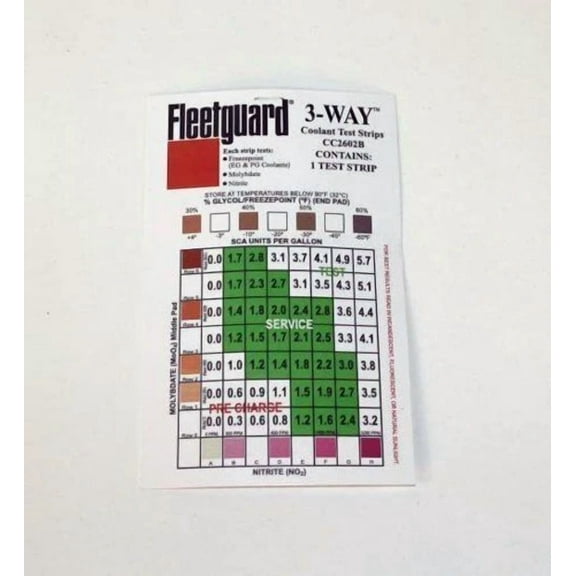 Fyna -Cc2602B New Genuine Fleetguard Part 3 Way Coolant Test Kit Strip