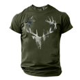 thumbnail image 2 of Jinhomg Mens Summer Tees Funny Animal Deer Graphic Casual T-Shirts Lightweight Comfy Short Sleeve Round Neck Tee Tops Athletic Workout Wear Men Green XL, 2 of 6
