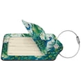 thumbnail image 2 of Honeii Peacock And Flowers Print Leather Luggage Tag for Suitcases,ID Tags,Bag Tags for Luggage,Functional Travel Tag-2 PCS, 2 of 5