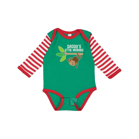 Inktastic Daddy's Little Monkey Boys or Girls Long Sleeve Baby Bodysuit